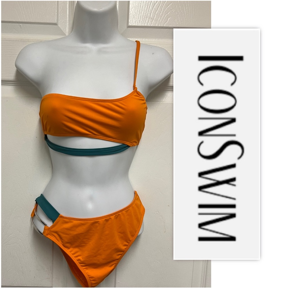 Icon Swim Bandeau One Shoulder Bikini Set